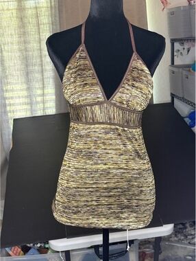 Alfani Women's Halter Top Size Small Brown Multi-Color